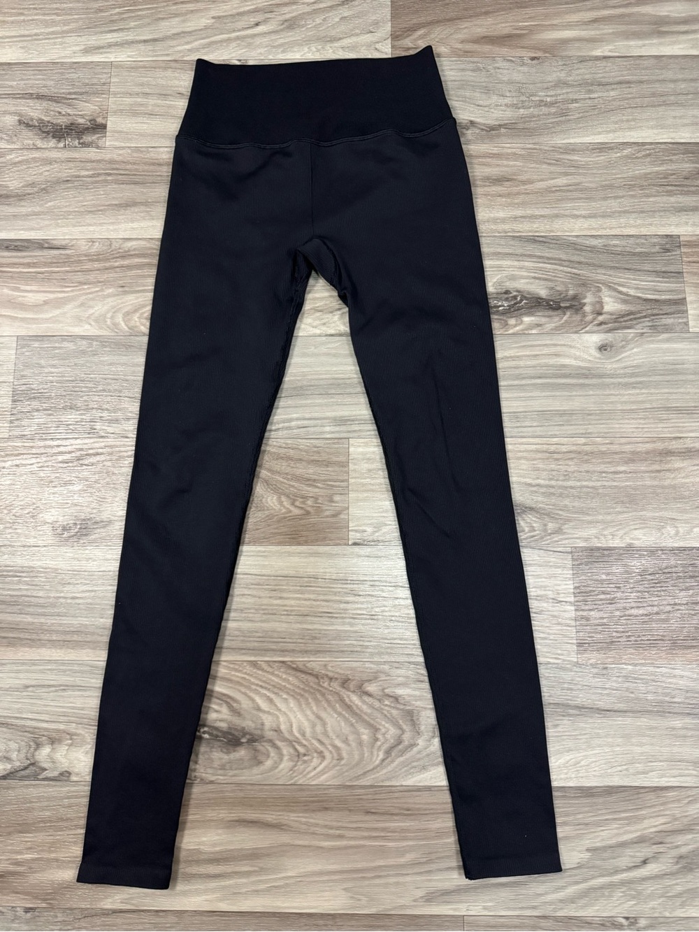 Alo Yoga Seamless High Waisted Ribbed Knit Leggings in Black Size Small